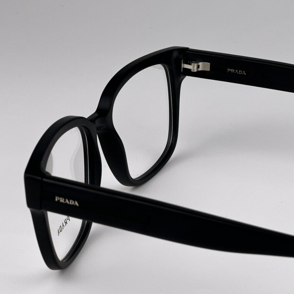 Prada PRA09V 12P1O1 BRAND NEW Eyeglasses Matte Black Square Unisex - Picture 8 of 11